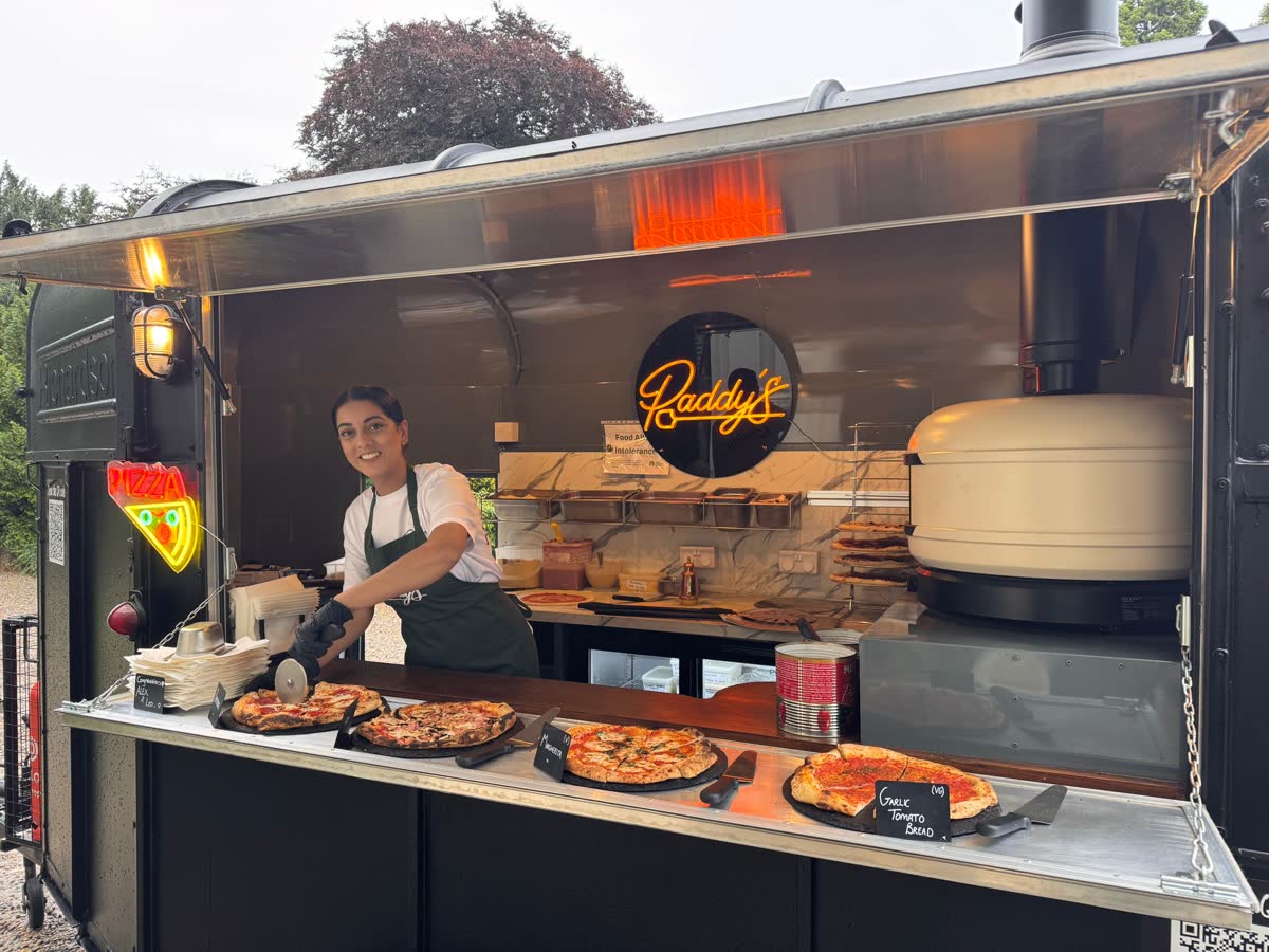 Paddy's Pizza mobile trailer catering at Yorkshire event
